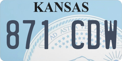 KS license plate 871CDW
