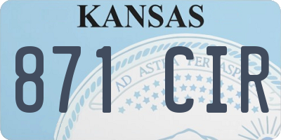 KS license plate 871CIR
