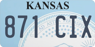KS license plate 871CIX