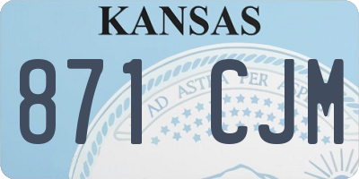 KS license plate 871CJM