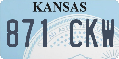 KS license plate 871CKW
