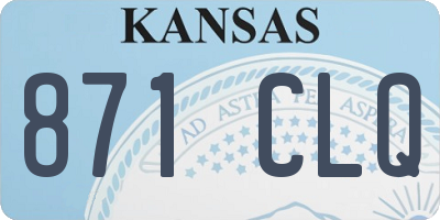 KS license plate 871CLQ