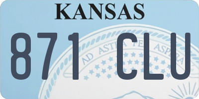KS license plate 871CLU