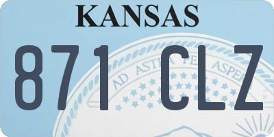 KS license plate 871CLZ