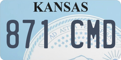 KS license plate 871CMD