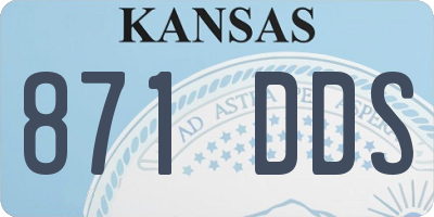 KS license plate 871DDS