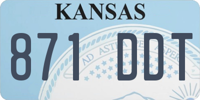 KS license plate 871DDT