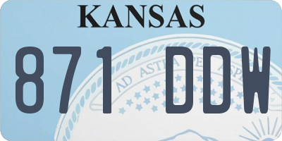 KS license plate 871DDW