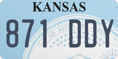 KS license plate 871DDY