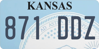 KS license plate 871DDZ