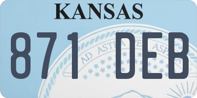 KS license plate 871DEB