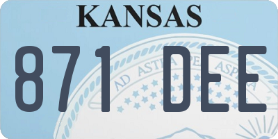 KS license plate 871DEE