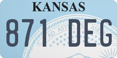 KS license plate 871DEG