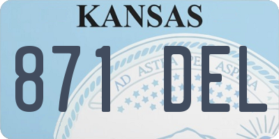 KS license plate 871DEL