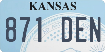 KS license plate 871DEN