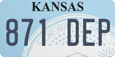 KS license plate 871DEP