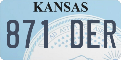 KS license plate 871DER