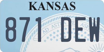 KS license plate 871DEW