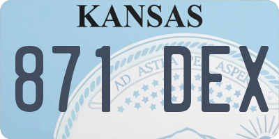 KS license plate 871DEX
