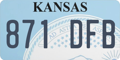 KS license plate 871DFB
