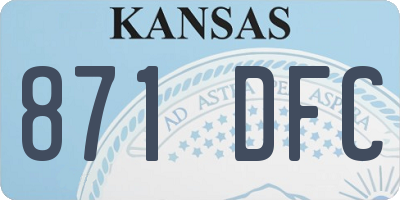 KS license plate 871DFC