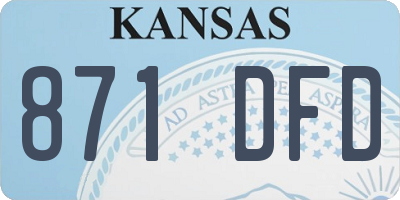 KS license plate 871DFD