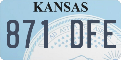 KS license plate 871DFE