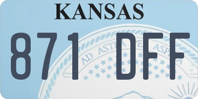 KS license plate 871DFF