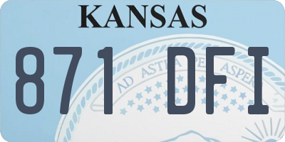 KS license plate 871DFI