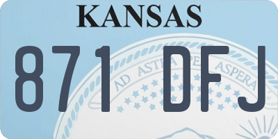 KS license plate 871DFJ