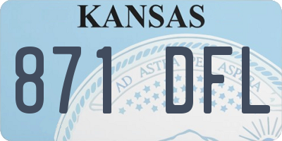 KS license plate 871DFL
