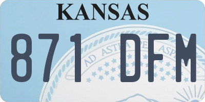 KS license plate 871DFM
