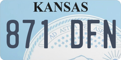 KS license plate 871DFN