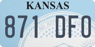 KS license plate 871DFO