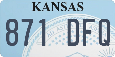 KS license plate 871DFQ