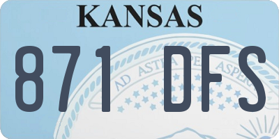 KS license plate 871DFS