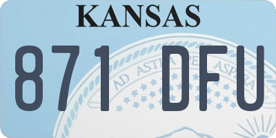 KS license plate 871DFU
