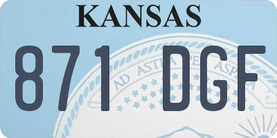 KS license plate 871DGF