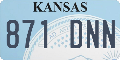 KS license plate 871DNN