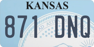 KS license plate 871DNQ