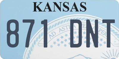 KS license plate 871DNT