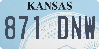 KS license plate 871DNW