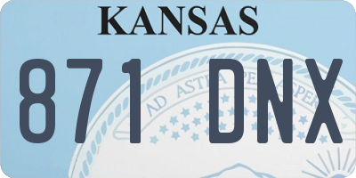 KS license plate 871DNX