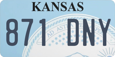 KS license plate 871DNY