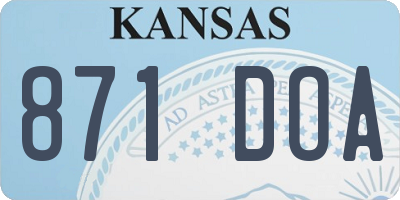 KS license plate 871DOA