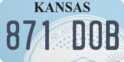 KS license plate 871DOB