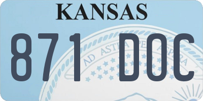 KS license plate 871DOC