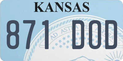 KS license plate 871DOD
