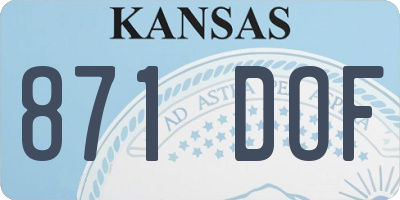 KS license plate 871DOF