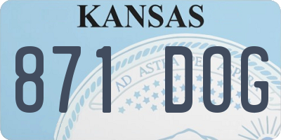 KS license plate 871DOG